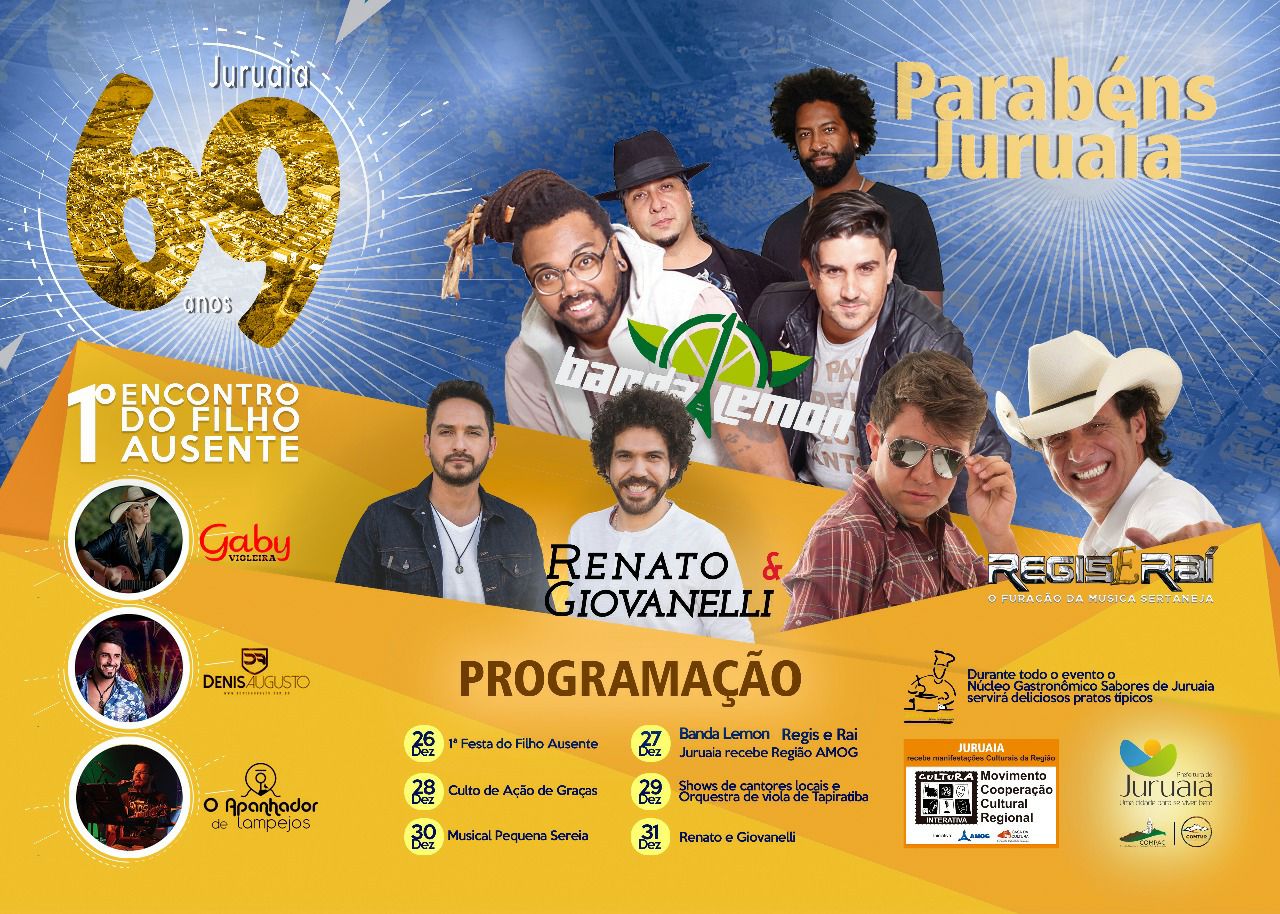 Anivers&aacute;rio de 69 anos de Juruaia-MG - Show e Festa no final de ano