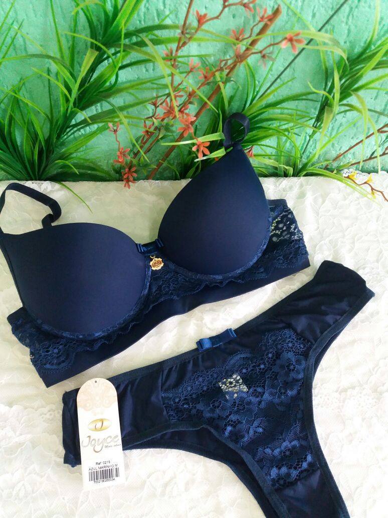 joyce moda intima conjunto lingerie azul