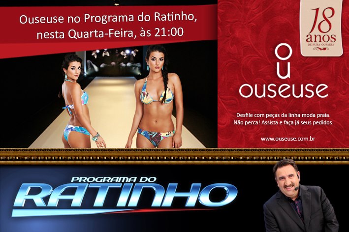 Desfile da linha moda praia no Programa do Ratinho